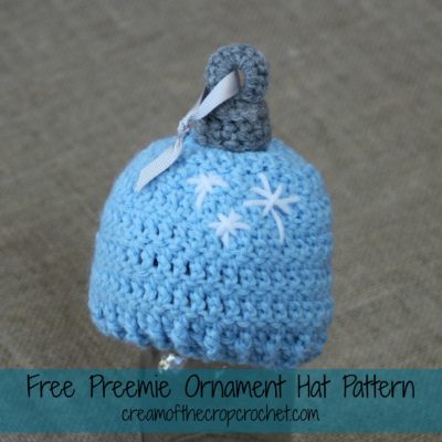 Preemie Newborn Ornament Hat Crochet Pattern