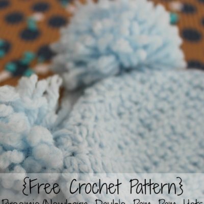 Preemie Newborn Double Pom Pom Hat Crochet Pattern