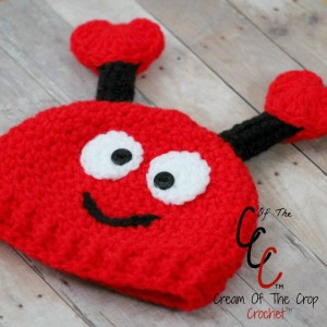 Cream Of The Crop Crochet ~ Preemie/Newborn Love Bug Hats {Free Crochet Pattern}