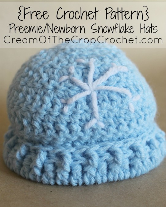 Cream Of The Crop Crochet ~ Preemie/Newborn Snowflake Hats {Free Crochet Pattern}