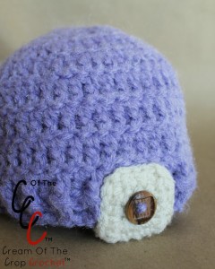 Cream Of The Crop Crochet ~ Preemie/Newborn Button Tab Hats {Free Crochet Pattern}