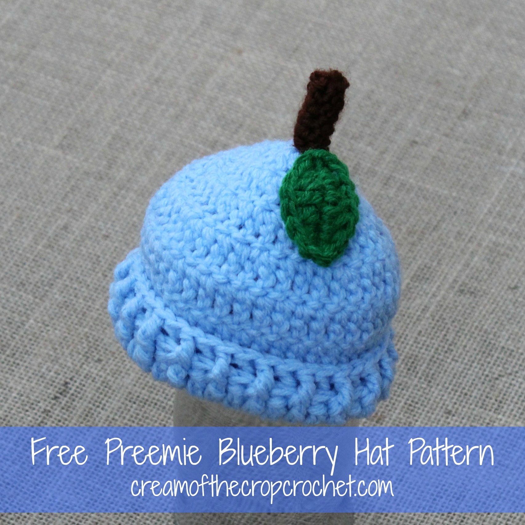 Cream Of The Crop Crochet ~ Preemie Blueberry Hat {Free Crochet Pattern} -  Cream Of The Crop Crochet