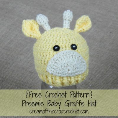 Preemie Newborn Baby Giraffe Hat Crochet Pattern