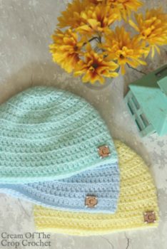 Front Loop Newborn Hat Crochet Pattern | Cream Of The Crop Crochet