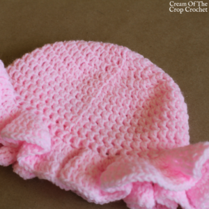 Newborn Ruffle Hat Crochet Pattern | Cream Of The Crop Crochet