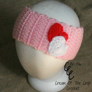 Cream Of The Crop Crochet ~ Double Hearts Ear Warmers {Free Crochet Pattern}
