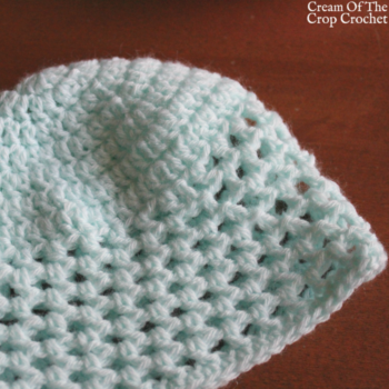 Mesh Newborn Hat Crochet Pattern | Cream Of The Crop Crochet