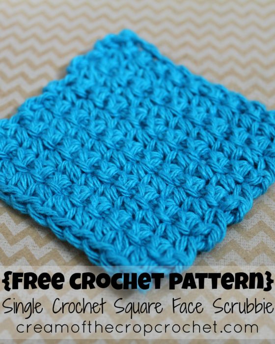 Single Crochet Square Face Scrubbie Crochet Pattern | Cream Of The Crop