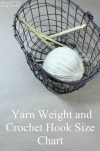 Yarn Weight and Crochet Hook Size Chart | Cream Of The Crop Crochet
