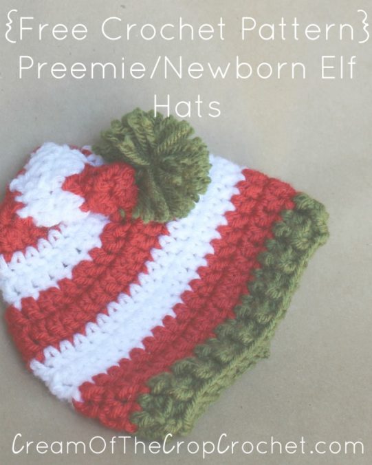 Cream Of The Crop Crochet ~ Preemie/Newborn Elf Hats {Free Crochet Pattern}