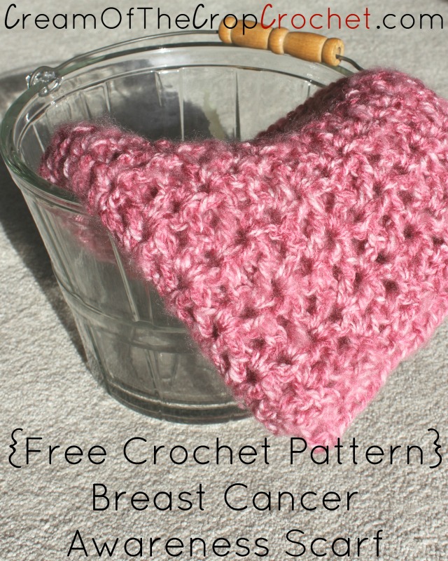 Breast Cancer Awareness Scarf Crochet Pattern Cream Of