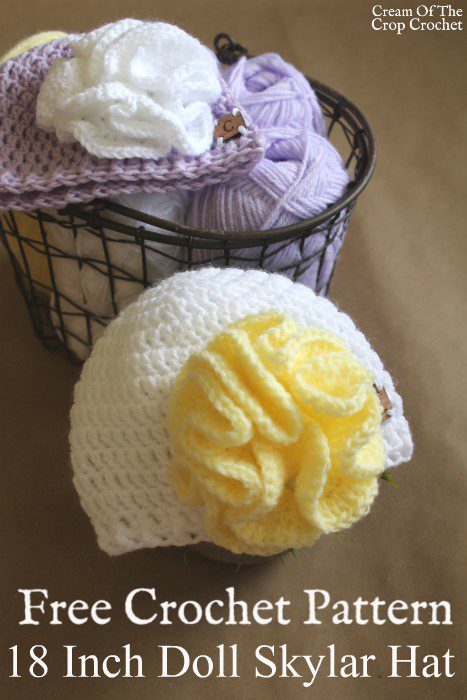 18 Inch Doll Skylar Hat Crochet Pattern | Cream Of The Crop Crochet