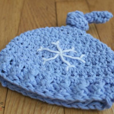 18 Inch Doll Knotted Snowflake Hat Crochet Pattern