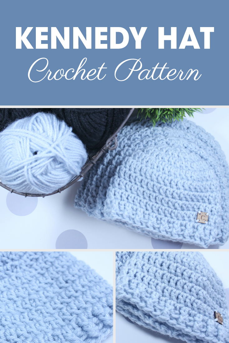 The Kennedy Hat is a simple crochet double crochet pattern made with ribbing on the bottom to give it a little extra something. #crochet #crochetlove #crochetaddict #crochetpattern #crochetinspiration #ilovecrochet #crochetgifts #crochet365 #addictedtocrochet #yarnaddict #yarnlove #crochethat