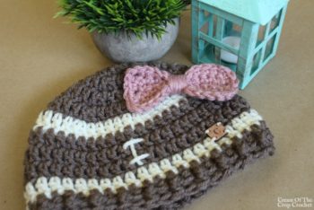 Football Hat Crochet Pattern | Cream Of The Crop Crochet