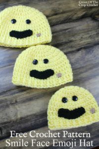 Smile Face Emoji Hat Crochet Pattern | Cream Of The Crop Crochet