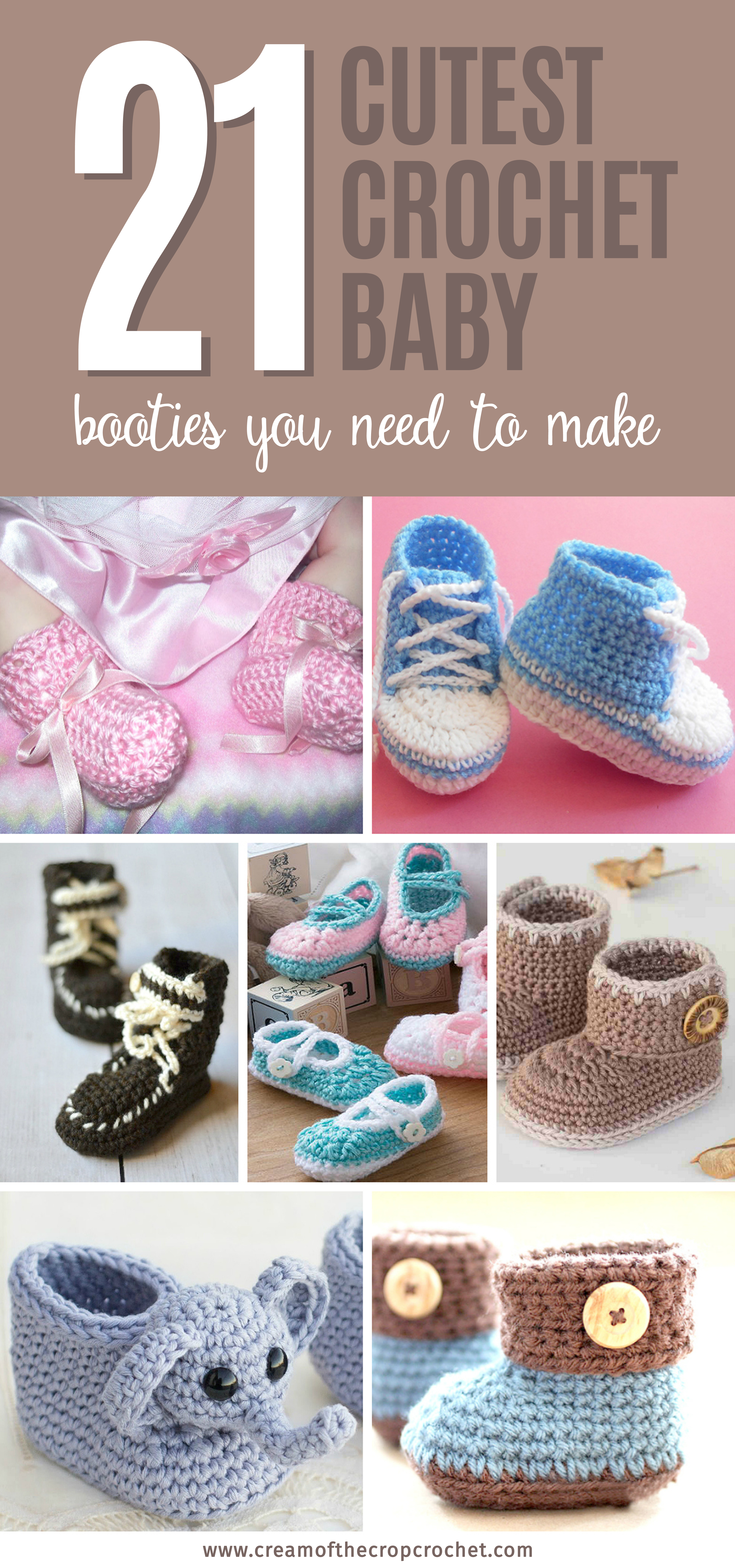 The Cutest Crochet Baby Booties You Need To Make - We picked all of the best patterns for #crochetbabybooties and put them in one place. #crochetpattern #crochetbooties #babycrochet #crochetlove