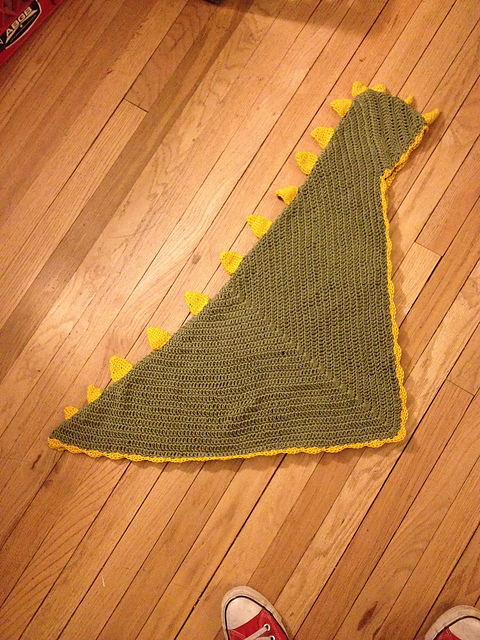 Dino Baby Hooded Crochet Blanket