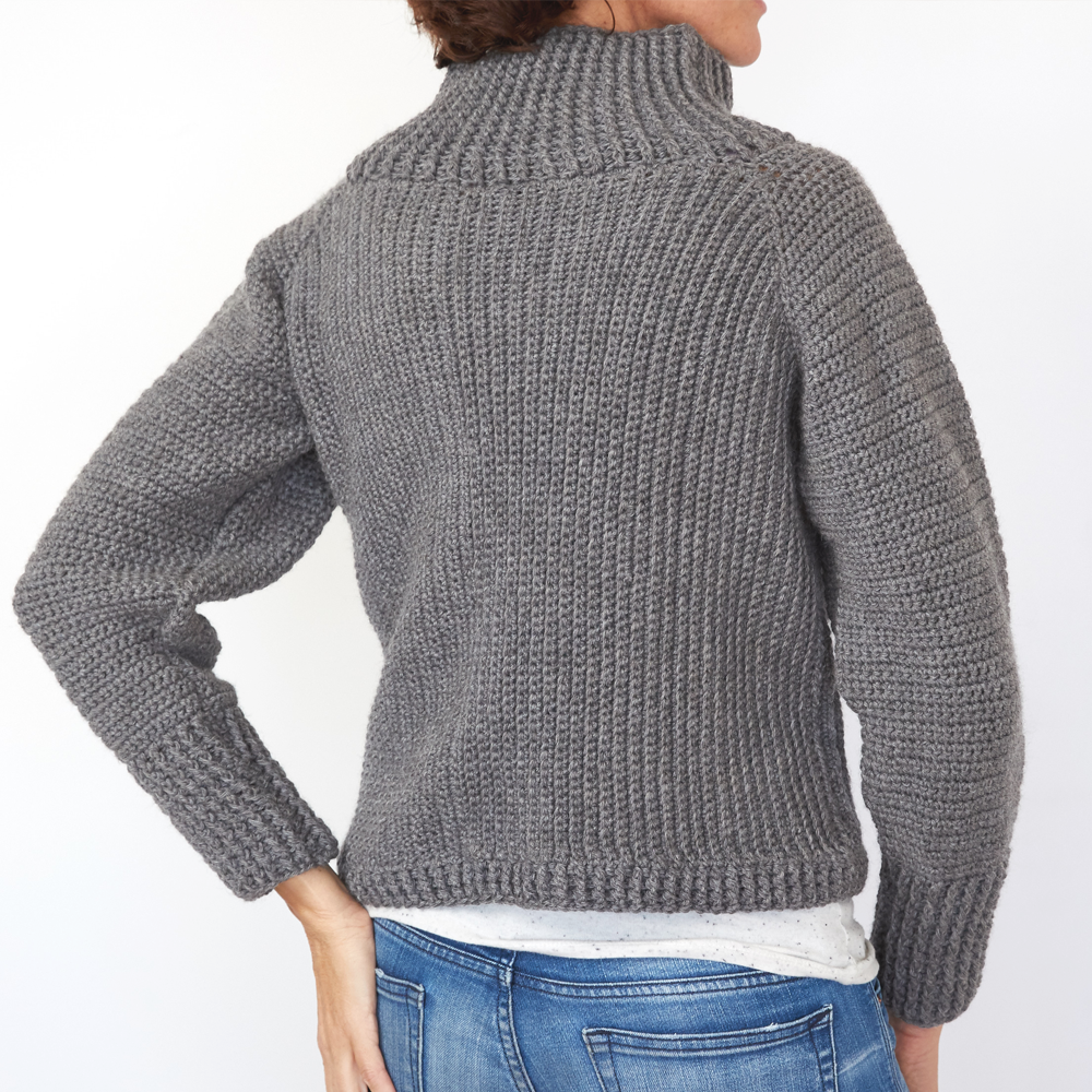 The Roll Neck Sweater is the perfect elegant piece to wear to a family Christmas party, or for a walk in the autumnal breeze. #crochetsweater #crochetpullover #crochetlove #crochetaddict