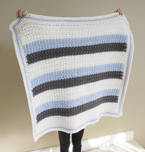 Star Stitch Striped Baby Blanket