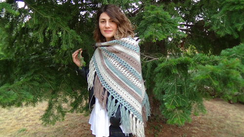 The Earth Shawl - This list has 20 free crochet shawl patterns, each unique and suitable for any occasion. These are the best shawl patterns out there. #CrochetShawlPatterns #CrochetShawl #FreeCrochetPatterns
