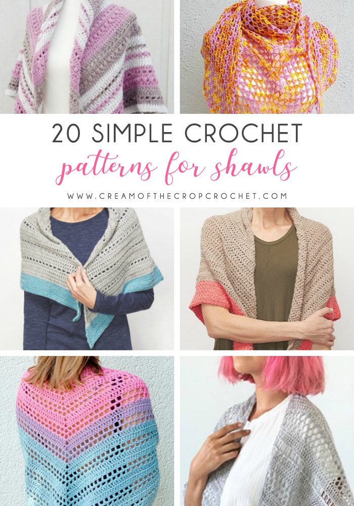 20 Simple Crochet Patterns for Shawls - No matter what you’re looking for these crochet shawl patterns will allow you to learn, grow and express yourself! #crochetshawlpatterns #crochetpatterns #freecrochetpatterns