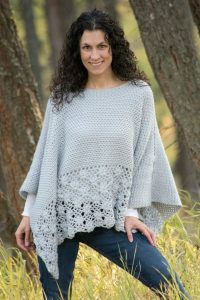 The Frosted Petals Poncho - These free crochet poncho patterns may be used this winter, but many of the designs here can also work up to spring and even on a cool summer day! #freecrochetponchopatterns #crochetponcho #crochetpatterns