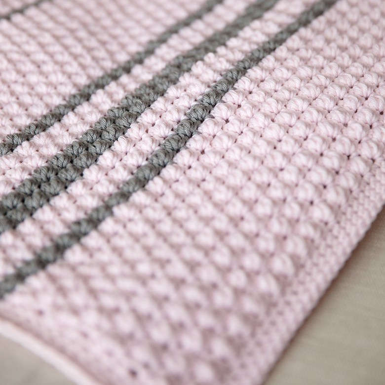 Bobbles and Stripes Crochet Baby Blanket Pattern