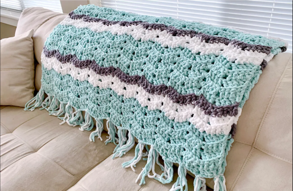Easy Weekend Chevron Crochet Blanket Pattern