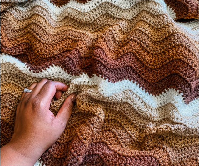 Mocha Ripple Afghan Pattern - How to Crochet the Ripple Stitch