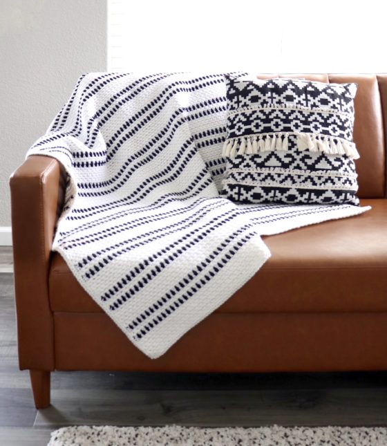 Modern Moss Stitch Blanket Pattern