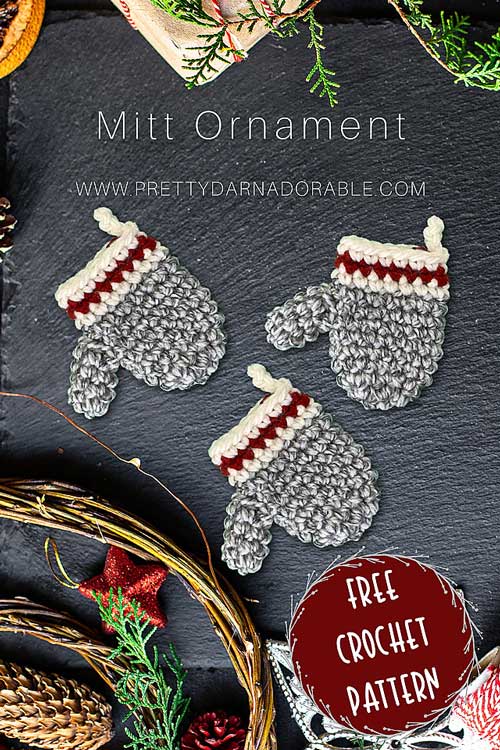 Crochet Mini Mitten Ornaments