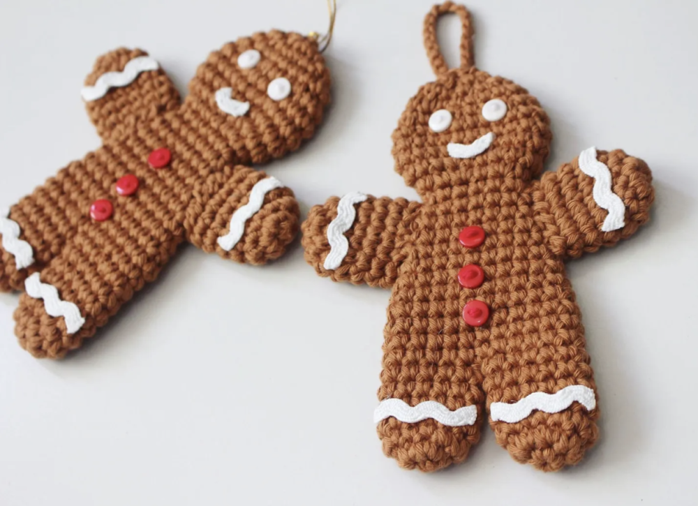 Crochet Gingerbread Man Ornaments