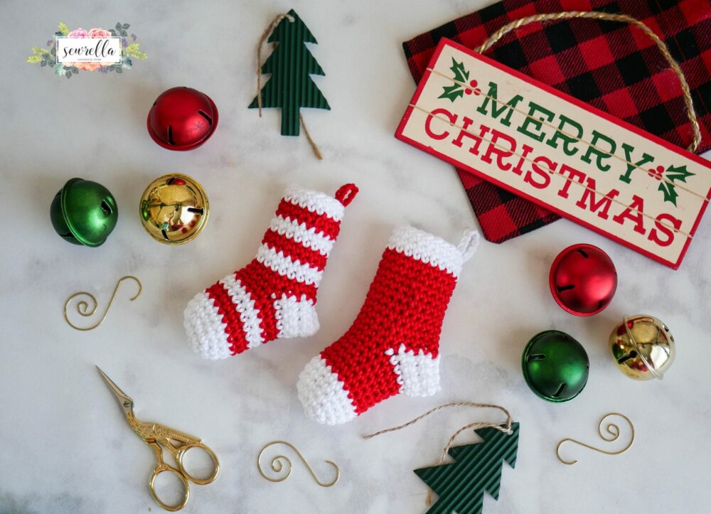 Crochet Mini Stocking Christmas Ornaments