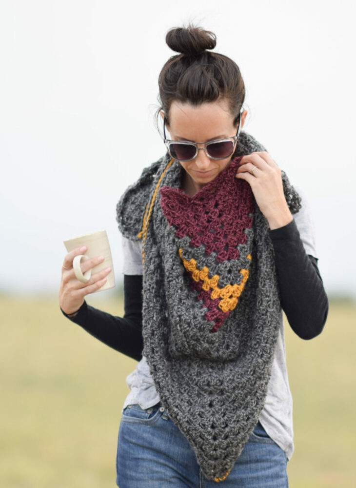 Smoky Mountains Crochet Triangle Wrap