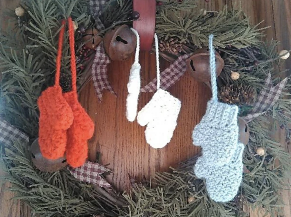 Spare Mittens for Santa’s Elves Crochet Ornaments