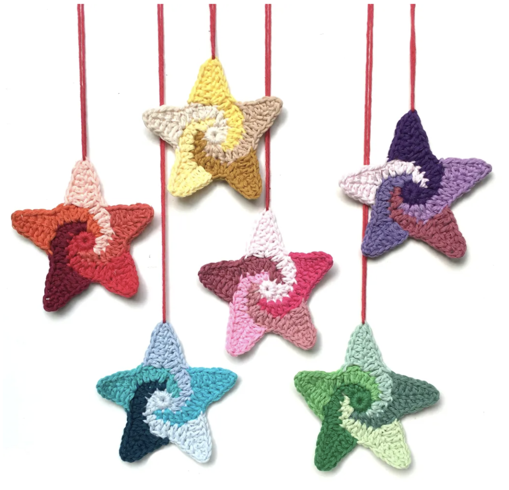 Swirly Crochet Stars