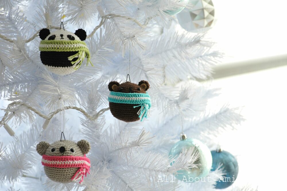 Teddy Crochet Amigurumi Ornaments