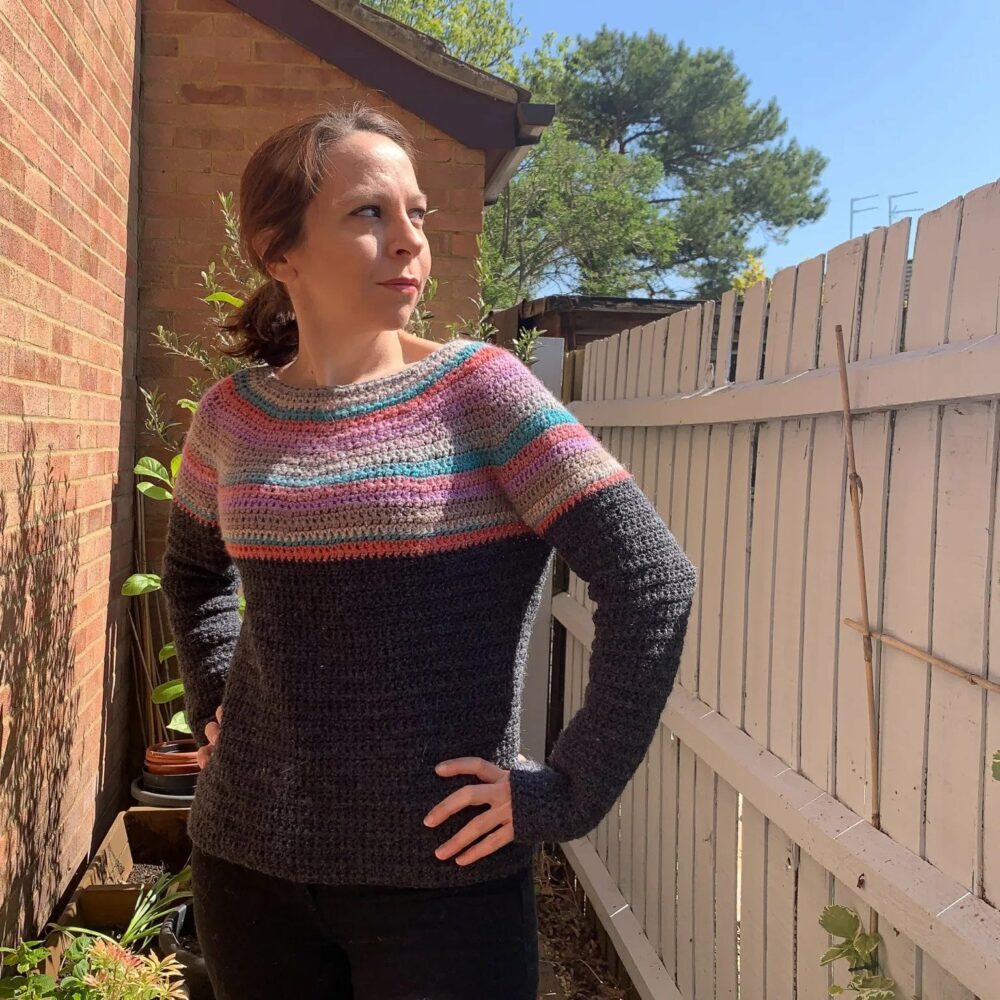 Any Yarn Will Do Top-Down Crochet Sweater