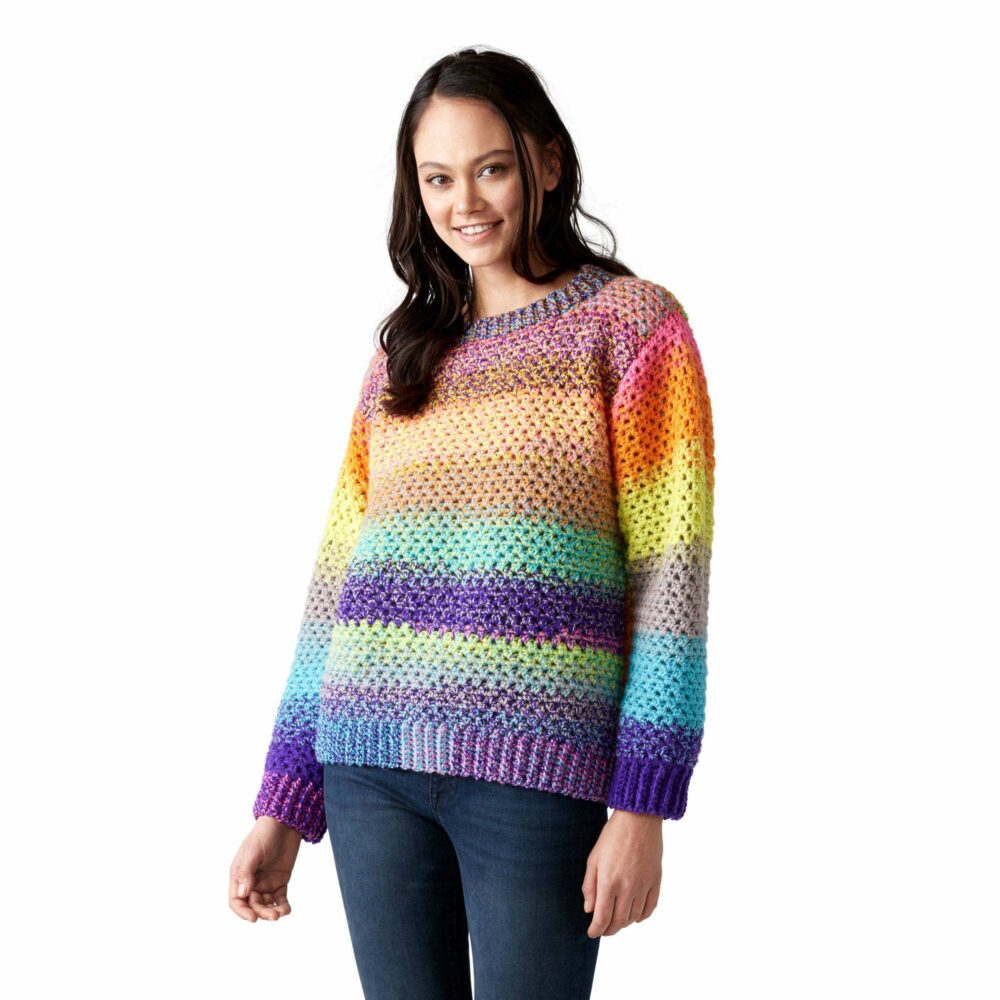Red Heart Party People Crochet Sweater