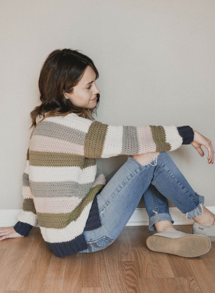 Crochet Retro Stripes Sweater