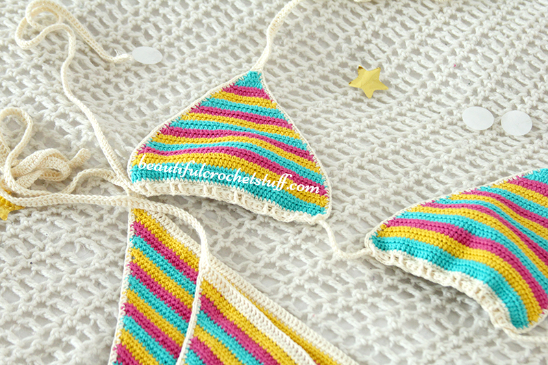 Crochet Colorful Bikini Top