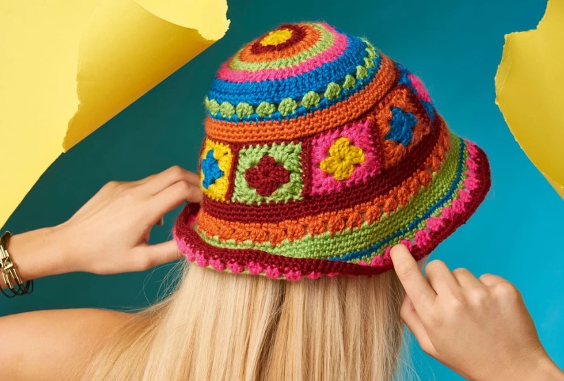 ‘90s Style Crochet Bucket Hat