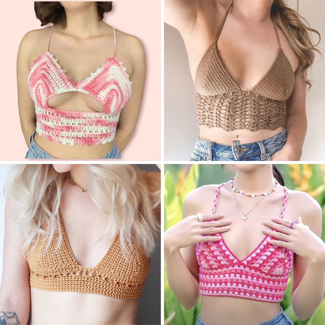 35 Stylish Crochet Bralette Patterns for Every Body Type - Cream Of The  Crop Crochet