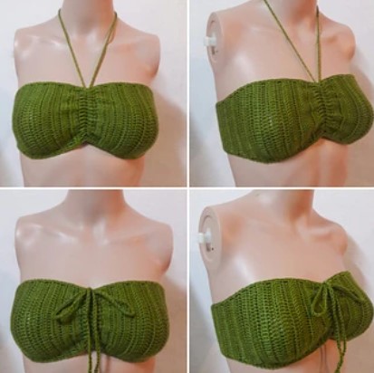 mannequin wearing bnho strapless bralette crochet