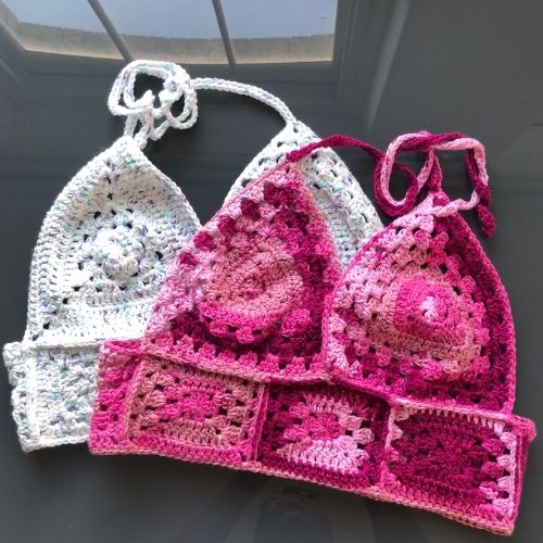 granny squares bralette crochet