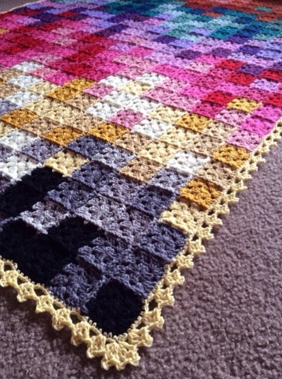 mini granny square temperature crochet blanket