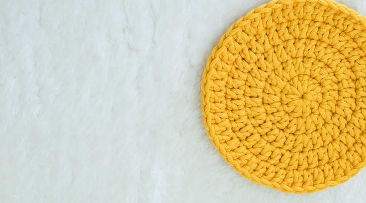 Flat Circle Crochet Coaster