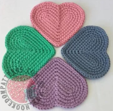 Heart Crochet Coasters
