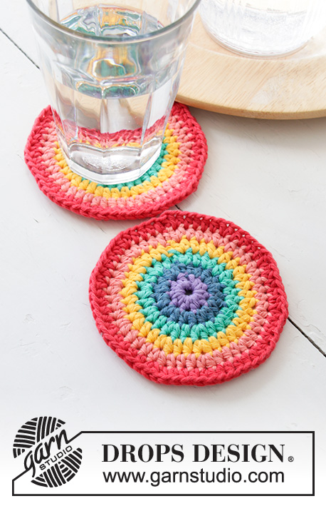 Rainbow Crochet Coasters